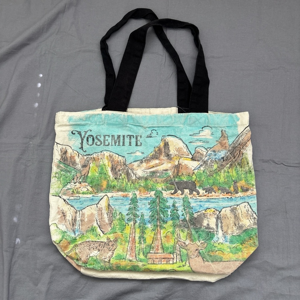 Yosemite Canvas Tote Bag with Black Handles